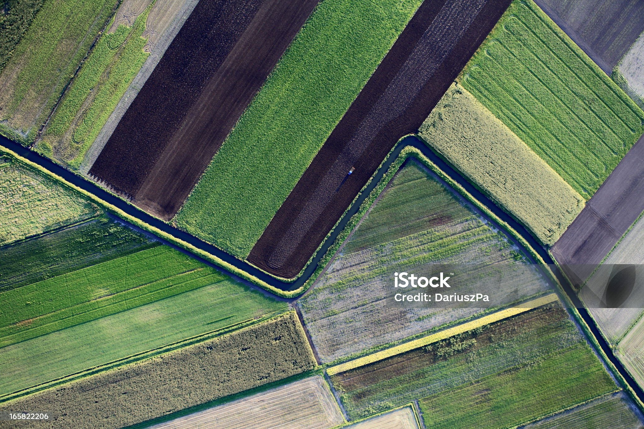 Vista aérea de parcela cultivada